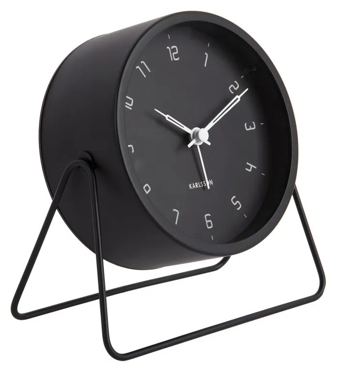 Ceas cu alarmă Karlsson 5952BK de design 13 cm ,negru