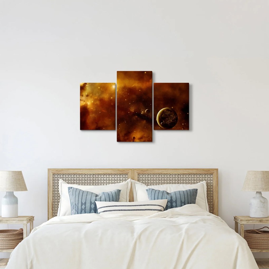 Tablou - Planete cu nebuloasă (90x60 cm)