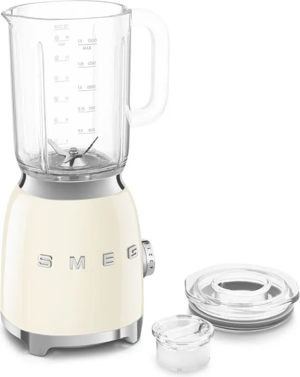 Blender Smeg BLF03CREU, 800 W, 1,5 l, 18 000 rpm, 4 programe, 4 viteze + Impusl, Otel inoxidabil, Crem
