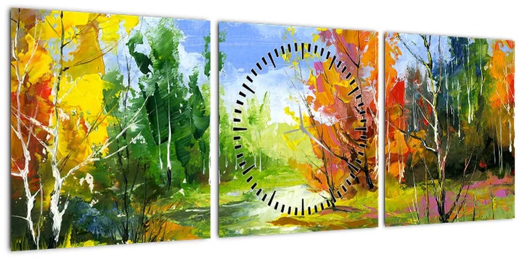 Tablou - Peisaj - pictură (cu ceas) (90x30 cm)