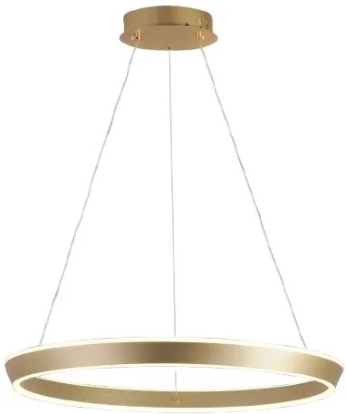 Lustra LED Suspendata Cu Telecomanda, 3 Tipuri De Lumina, Inaltime Reglabila, 160W, Auriu