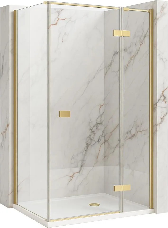 Cabina de dus Rea Atlas deschidere pe dreapta 90x90 cm auriu periat