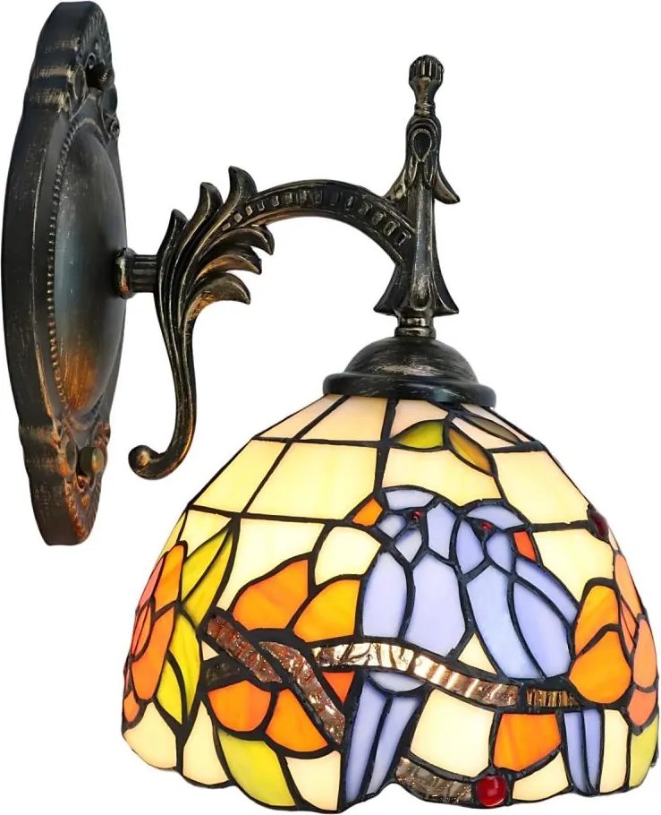 Brilagi - Lampă de perete Tiffany din vitralii JUNGLE 1xE14/40W/230V