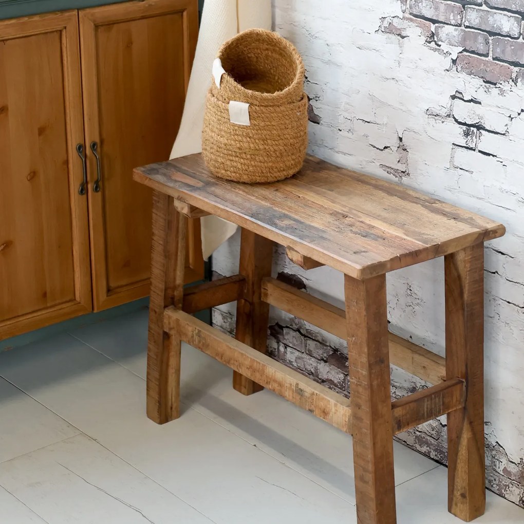Bancă din lemn reciclat, design rustic, Grimaud
