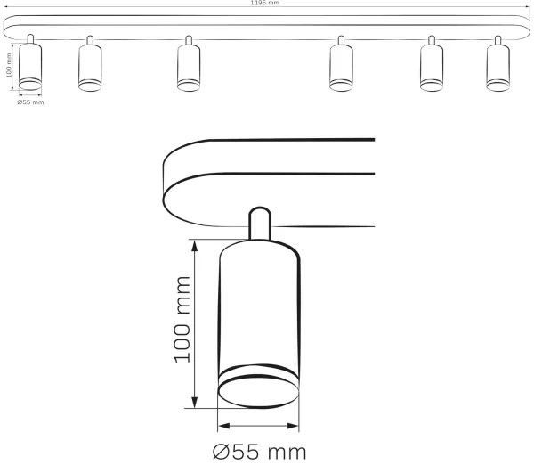 Spot pentru baie TURYN 6xGU10/10W/230V IP44 alb