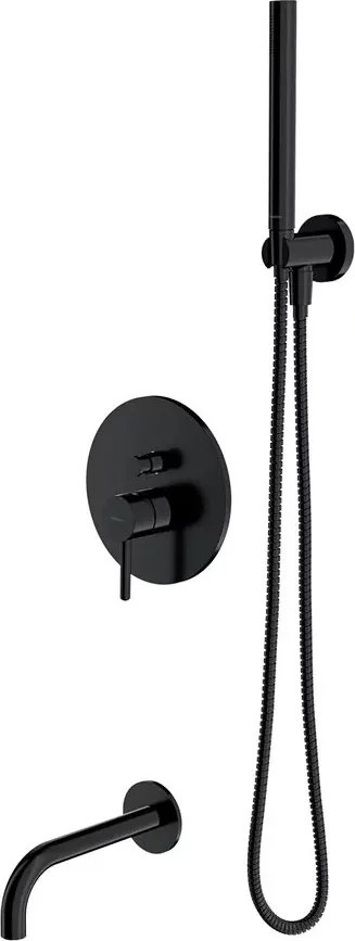 Baterie cada - dus incastrata Omnires Y cu corp ingropat si set de dus negru