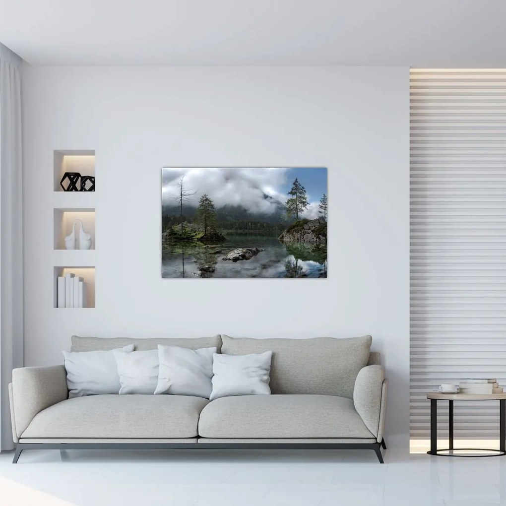 Tablou cu pomi în lac (90x60 cm)