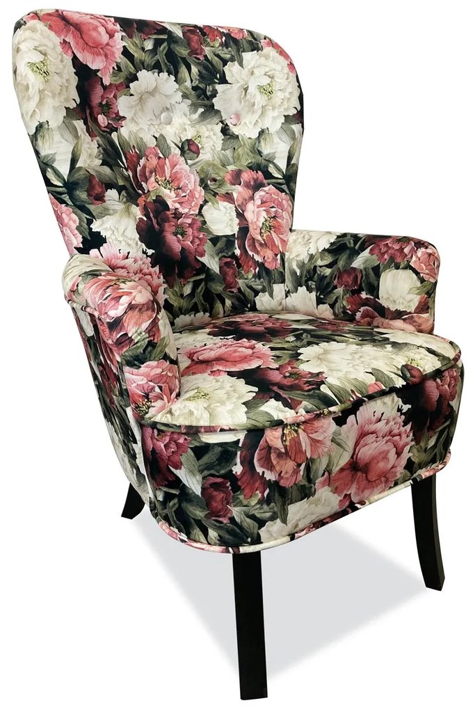 Fotoliu cu urechi Florta (motiv flori). 1067327