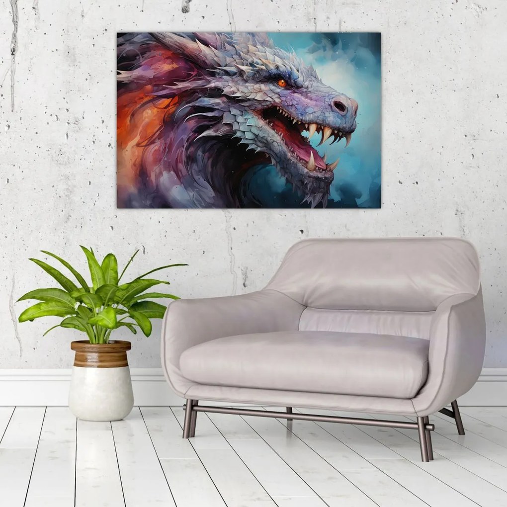 Tablou - Ilustrație a unui dragon (90x60 cm)