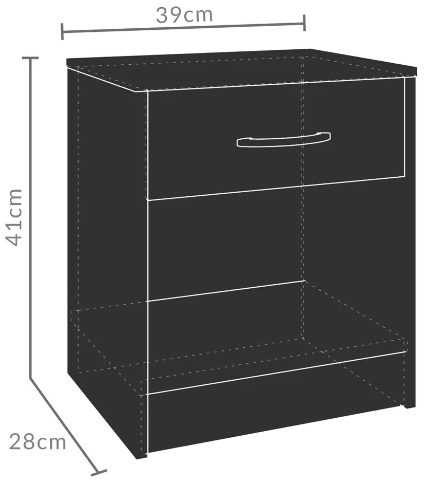 Deuba Noptiera Kiel 41x39x28cm - stejar