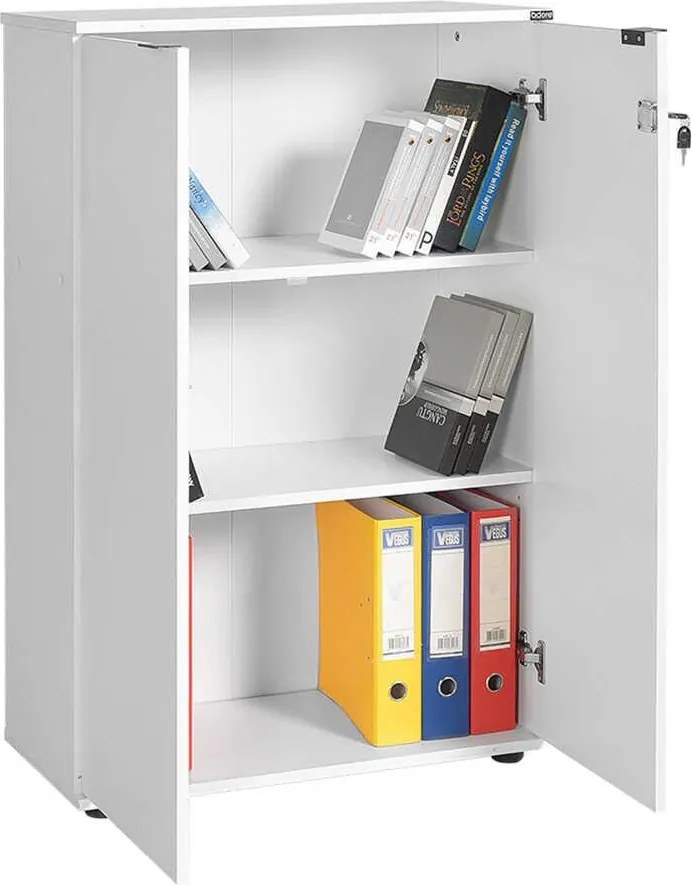 Bibliotecă Adore Rio cu 2 Uși, Cheie și 3 Rafturi, 72 x 109 x 34 cm
