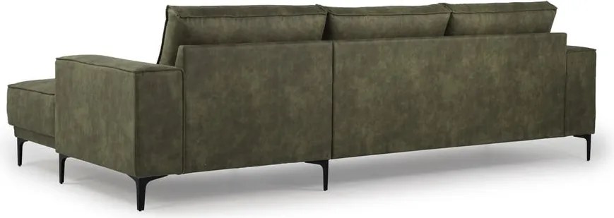 Colțar verde cu tapițerie din imitație de piele (colț pe partea dreaptă) Copenhagen – Scandic