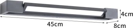 Brilagi - Aplică LED de exterior AQUA LINE LED/12W/230V 45 cm IP44 antracit CRI 90