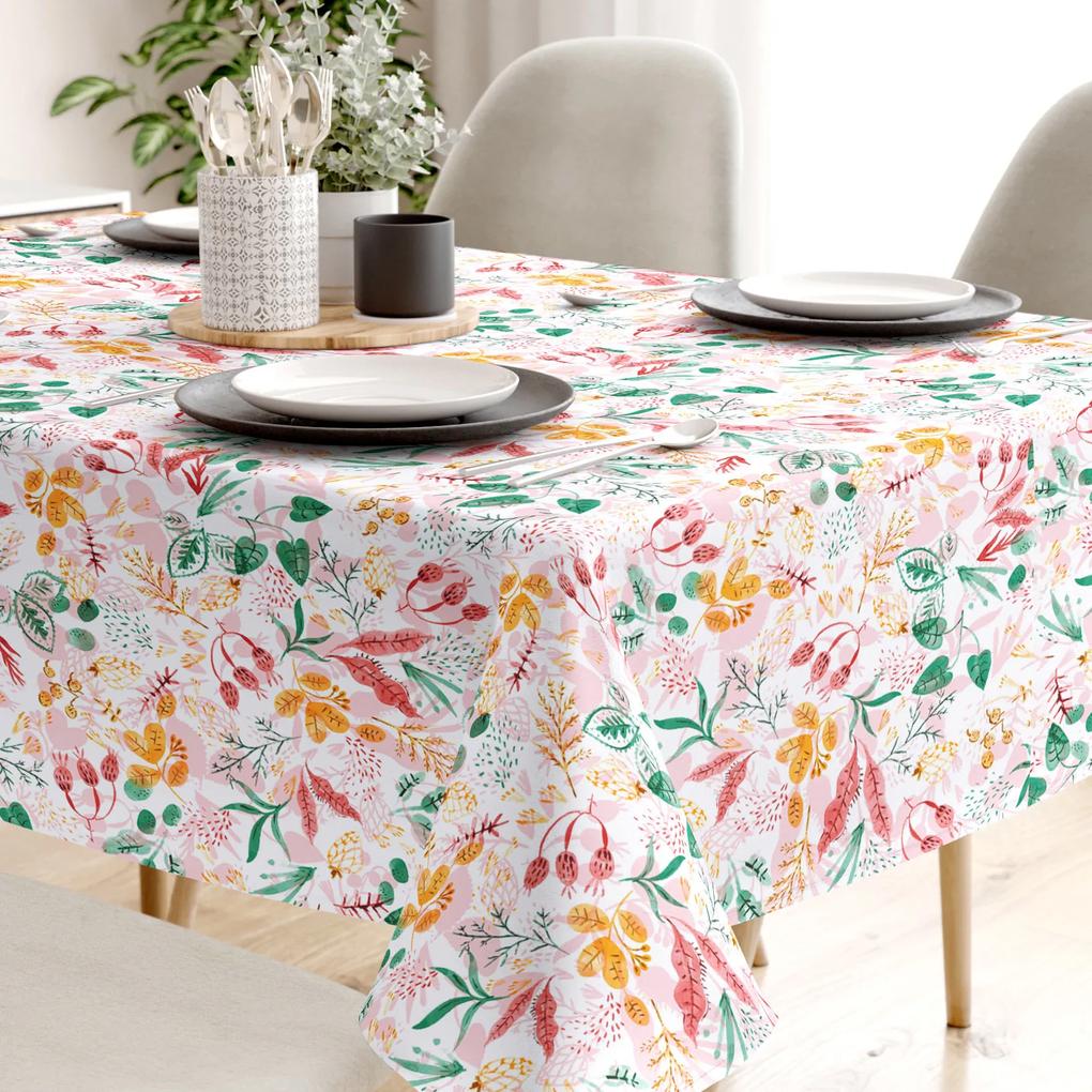 Goldea față de masă decorativă loneta - frunze colorate 120 x 120 cm