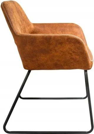 Scaun elegant, tapitat cu microfibra maro antic Mustang, A-38387 VC