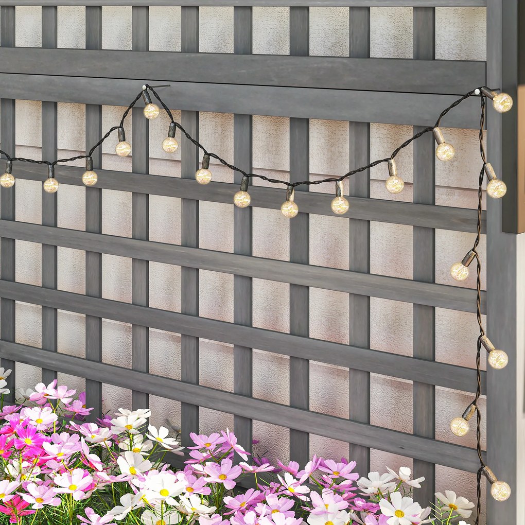 Outsunny Jardinieră înălțată cu spalier și acoperiș, cutie de plantare, pat de flori, rezistent la intemperii, lemn, 90 x 45 x 183 cm, gri închis | Aosom Romania