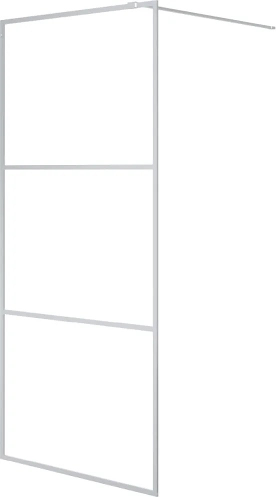 vidaXL Paravan duș walk-in argintiu 90x195 cm sticlă ESG transparentă
