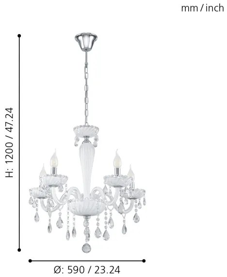 Eglo 39113- Lustra CARPENTO 5xE14/40W/230V