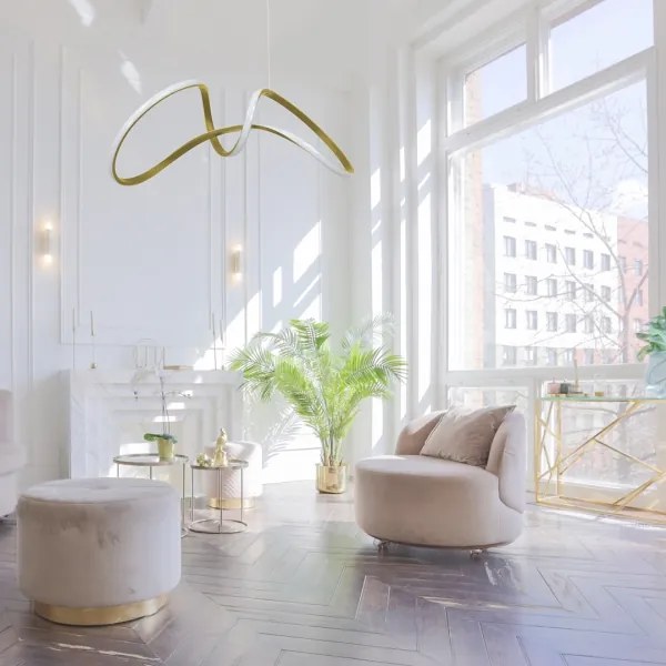 Lustră LED pe cablu TESORO LED/48W/230V aurie