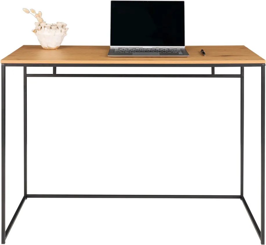 Birou Vita cu cadru negru efect stejar 100x45x75 cm