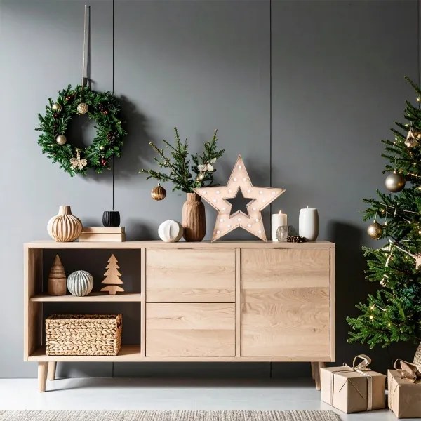 Brilagi - Decorațiune LED de Crăciun, stea, 38 x 40 cm, alimentare 2x AA