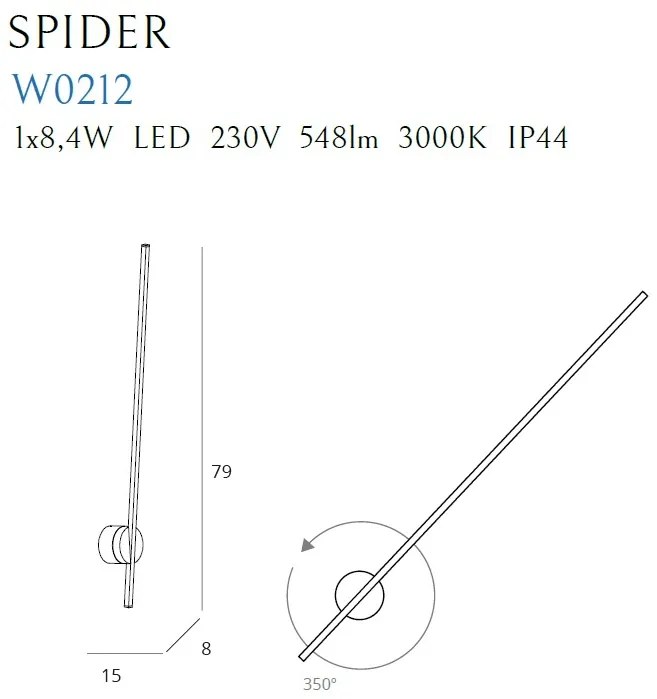Aplica LED ambientala design modern minimalist SPIDER W0212 MX