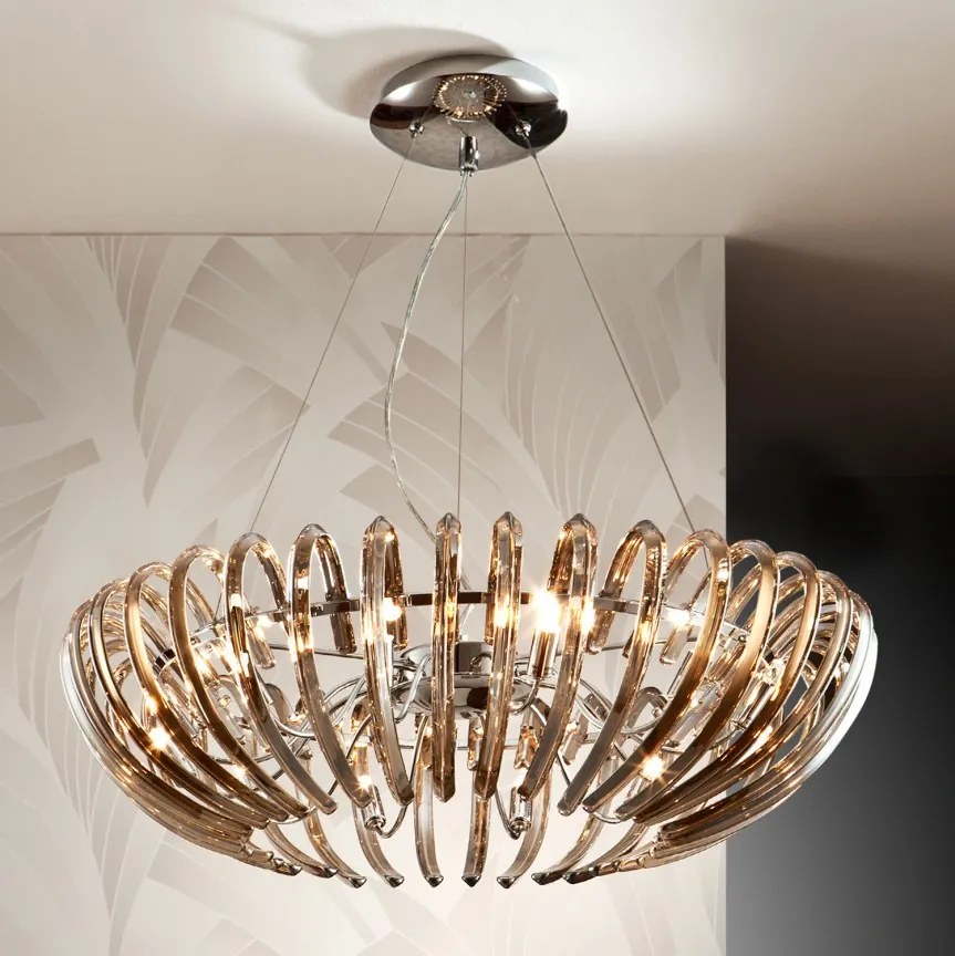 Lustra LED dimabila cu telecomanda 66cm ARIADNA champagne SV-876124D