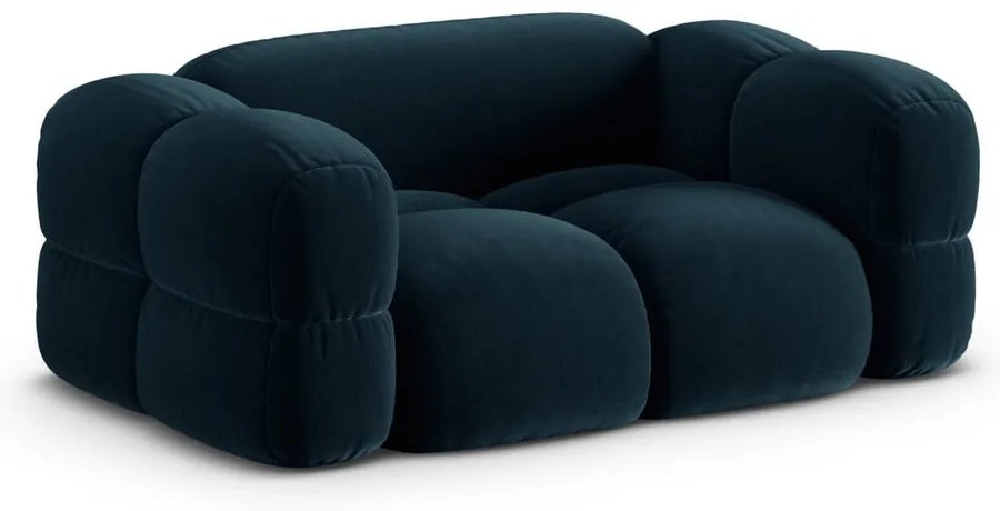 Canapea albastru-închis cu tapițerie din catifea 180 cm Loretto – Cosmopolitan Design
