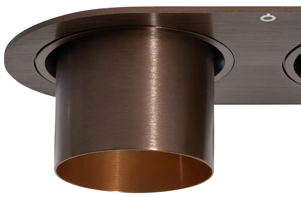 Spot integrat rotund bronz închis GU10 50mm 2 lumini - Installa