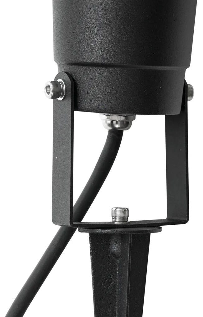 Spot cu țăruș negru incl. LED reglabil IP65 cu cablu și ștecher - Basic