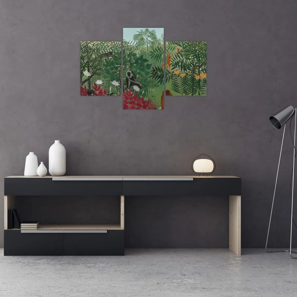 Tablou - Henri Rousseau, Tropical Forest with Monkeys, reproducere (90x60 cm)