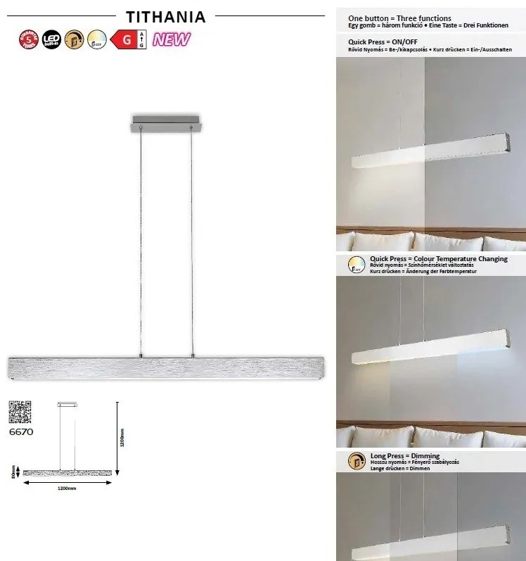 Lustra LED suspendata design modern Tithania