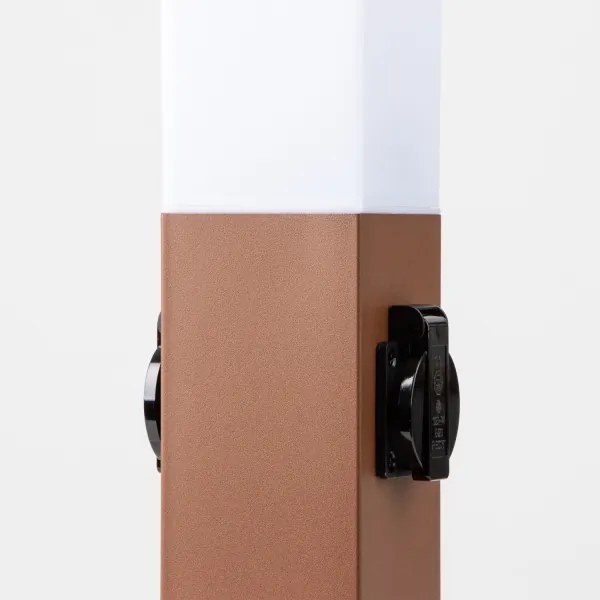 Brilagi - Lampă de exterior cu 2 prize SCHUKO NOVA, 1xE27/15W/230V, 40 cm, IP44, maro