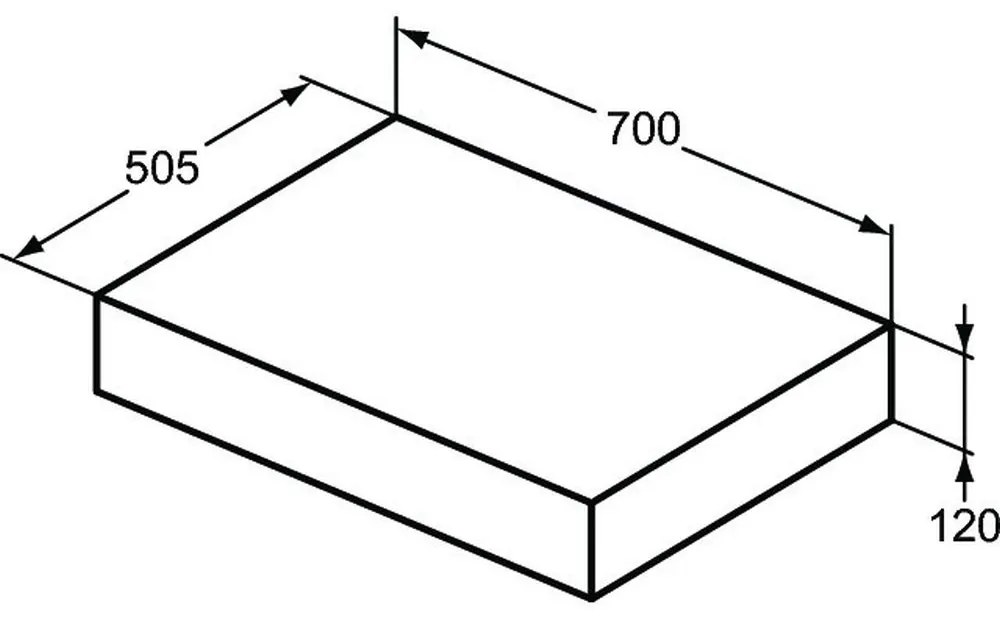 Blat pentru lavoar Ideal Standard Adapto 70 cm alb lucios Alb lucios, 700 mm