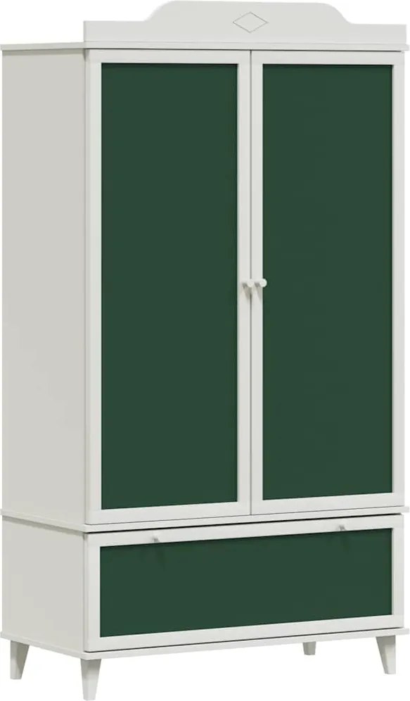 vidaXL Dulap cu tablă de scris cu sertar ROROS Alb 90 x 45 x 165 cm