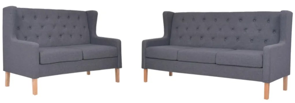 Set de canapele, 2 piese, material textil, gri