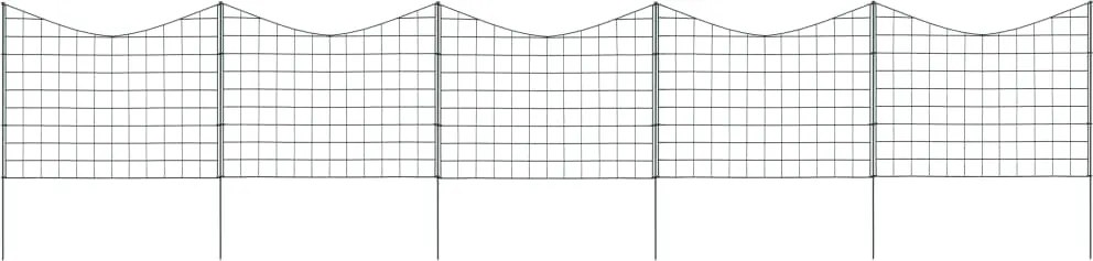 vidaXL Set gard de grădină arcuit concav, verde, 77,5 x 64 cm
