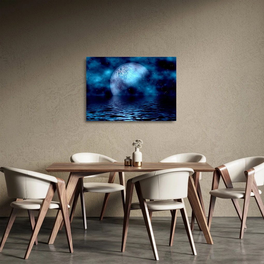 Tablou pe sticlă Luna deasupra mării (70x50 cm)