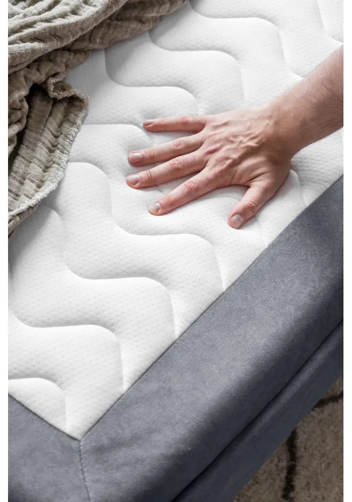 Canapea gri extensibilă cu tapițerie din catifea 225 cm Charming Charlie – Miuform