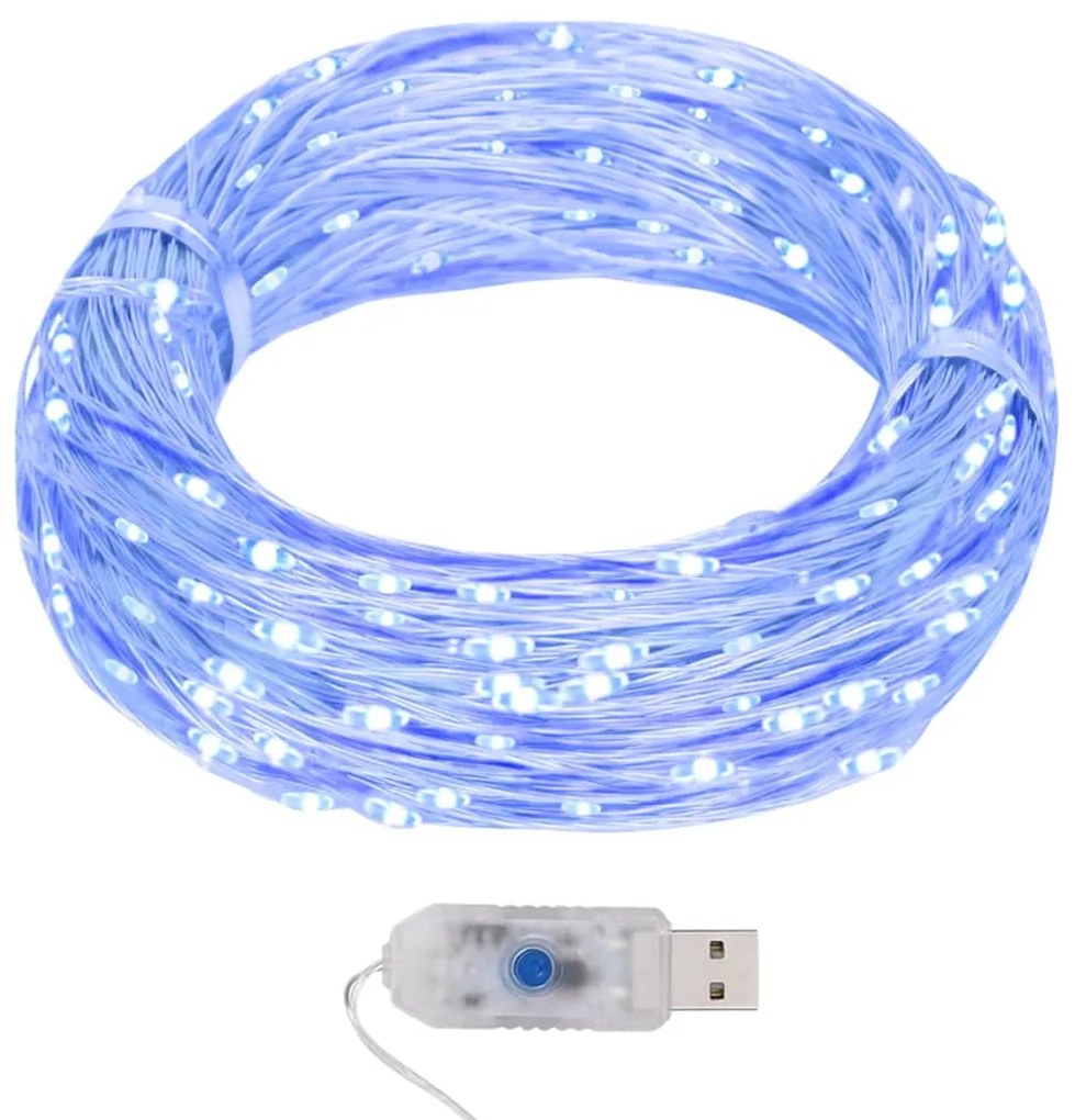 vidalXL Instalație luminoasă 400 micro LED-uri albastru 8 funcții 40 m