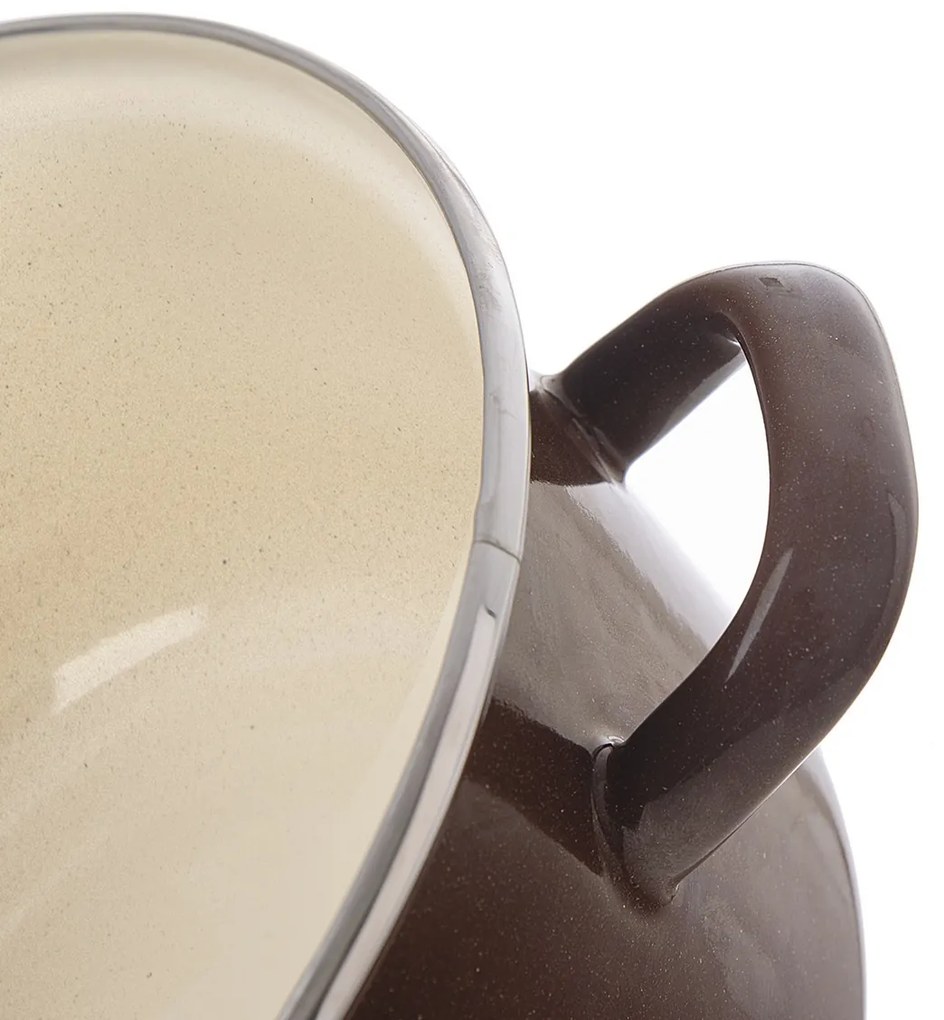 Oală emailată Orion cu margine Brown, 2 l, 2 l