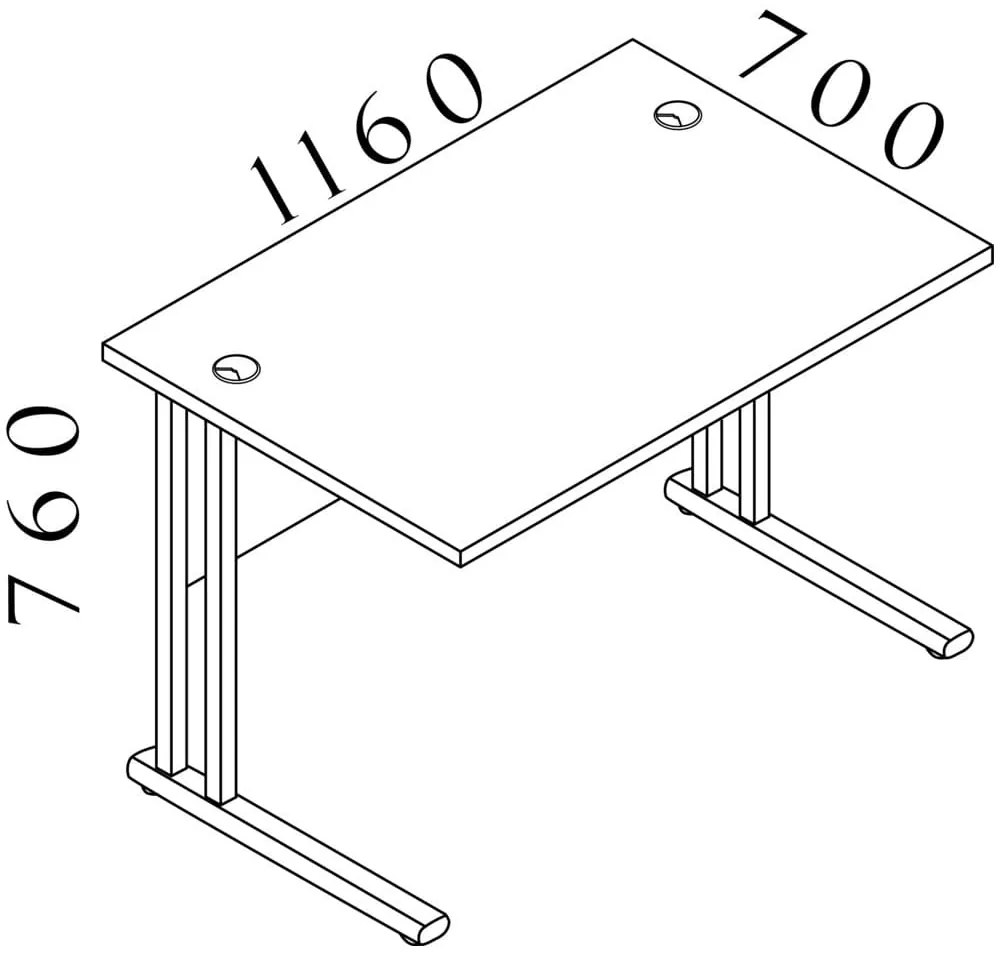 Masa Visio LUX 116 x 70 cm, stejar