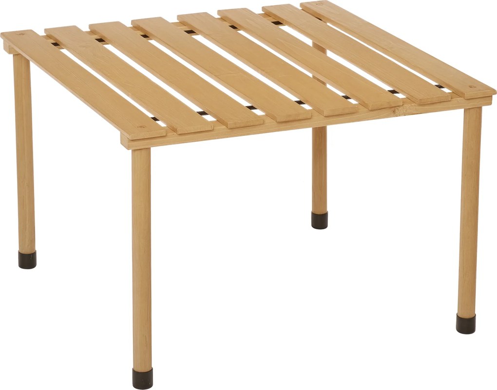 Outsunny Masă de cafea de grădină pliabilă masă de camping Blat cu Lamele dim. 58L x 58l x 40H cm Geantă de Transport Inclusă Lemn Brad pre-uleiat montaj rapid | Aosom Romania