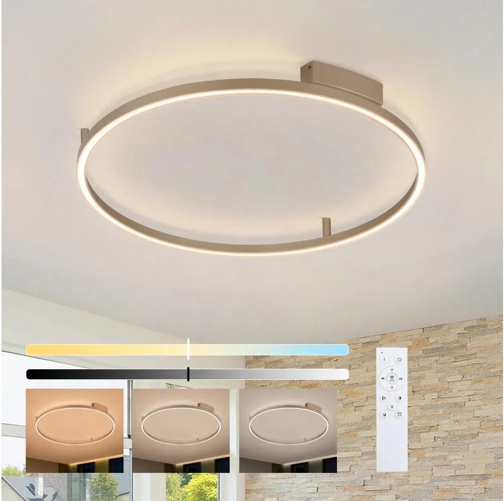 Brilagi - Corp de iluminat LED dimabil PORTOFINO LED/60W/230V Ø 80 cm bej + telecomandă