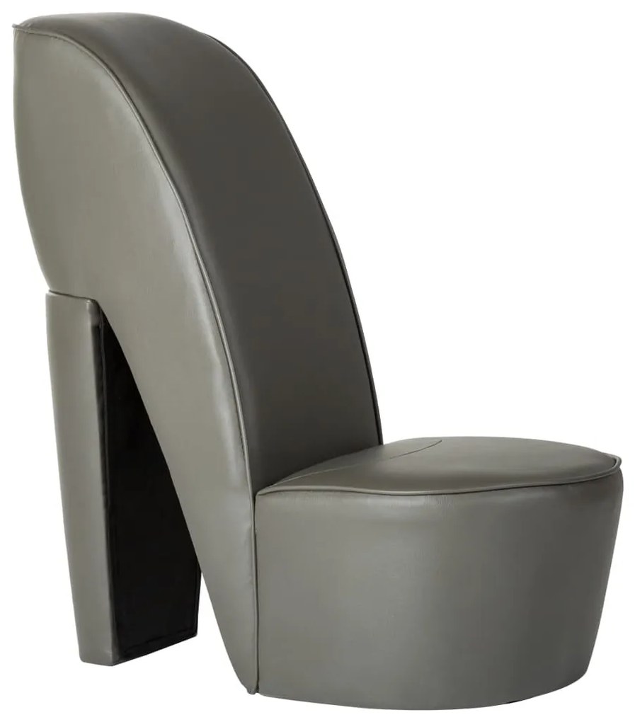 vidaXL Scaun, design toc înalt, gri, piele artificială