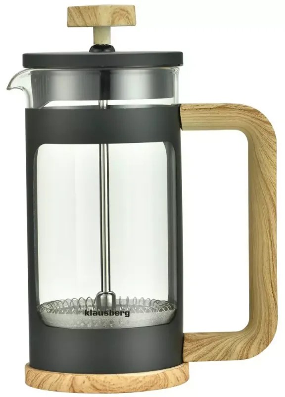 Presă de cafea franceză Klausberg KB 7679, 350 ml, sticlă, negru/maro