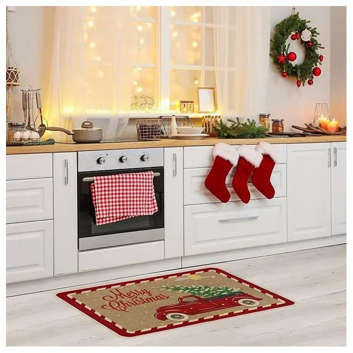 Pres de Craciun HOLIDAY RIDE 60x90 cm, rosie