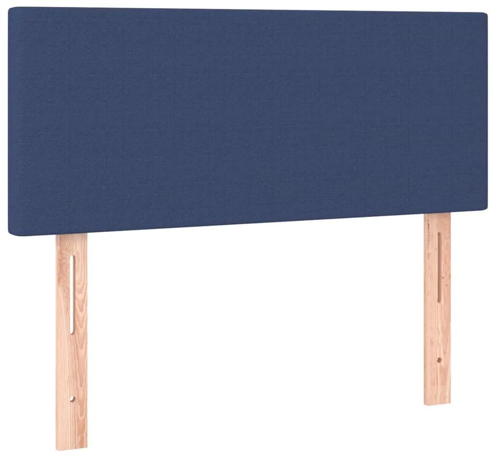 345770 vidaXL Tăblie de pat, albastru, 100x5x78/88 cm, textil