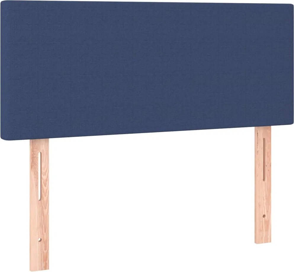 vidaXL Tăblie de pat, albastru, 100x5x78/88 cm, textil