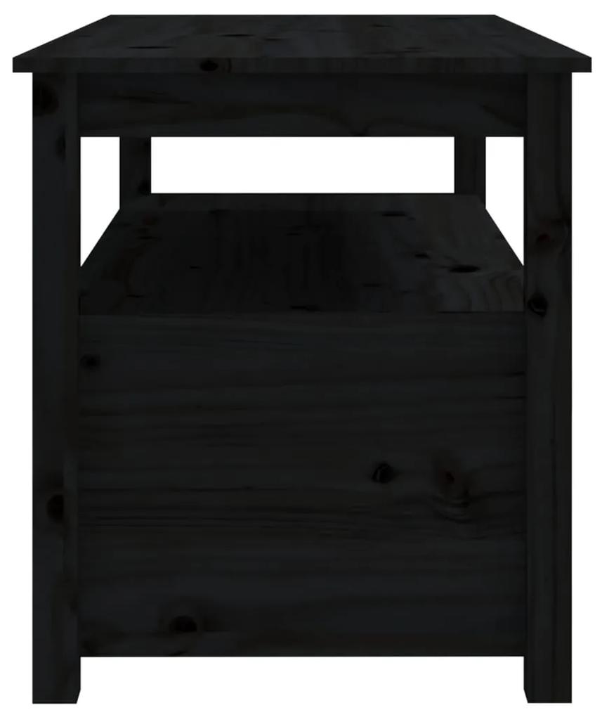 Masuta de cafea, negru, 102x49x55 cm, lemn masiv de pin Negru, 1